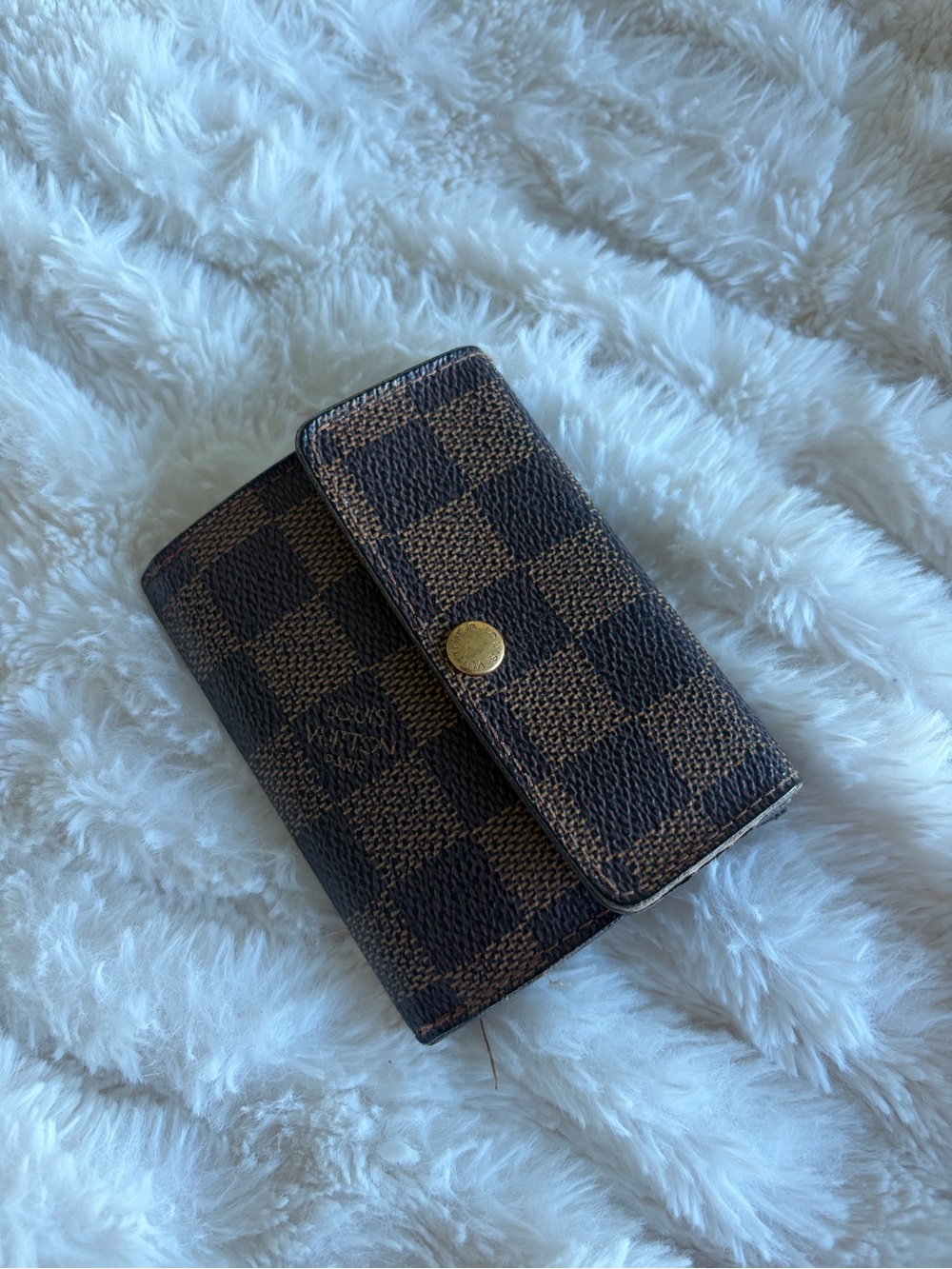 Louis Vuitton Brown Damier Canvas Key & Card Holder with Gold Snap